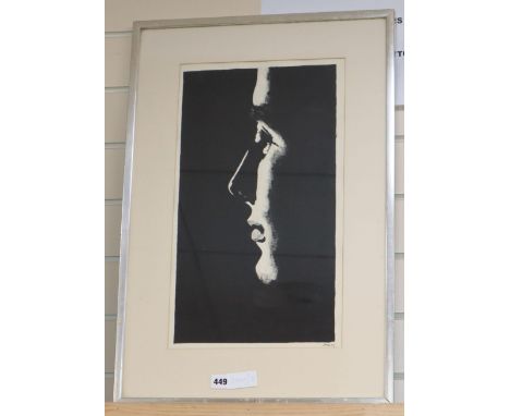 Joe 67, lithograph, Face in profile, 49 x 28cm