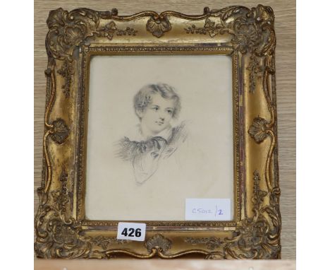 Attributed to William Collins (1788-1847), pencil and wash, Portrait of a youth, 20 x 17cm