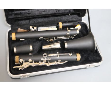 A cased Prelude clarinet