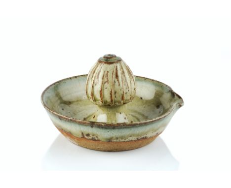 Richard Batterham (b.1936) Lemon squeezer celadon glaze 14.5cm diameter.