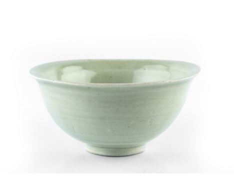 Bernard Leach (1887-1979) at Leach Pottery  Bowl  celadon glaze, incised motifs  impressed potter's and pottery seals  7cm hi