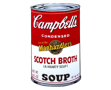 After Andy Warhol (1928-1987) 'Scotch Broth' and 'Cheese Soup' stamped 'Fill in your own signature' and 'Sunday B Morning'  p