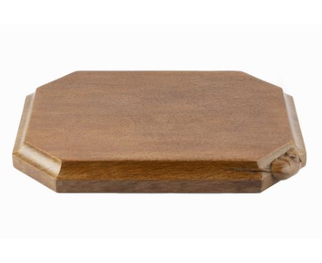 Robert Thompson of Kilburn (1876-1955)  Mouseman carving board/chopping board carved mouse signature  43.5cm across.