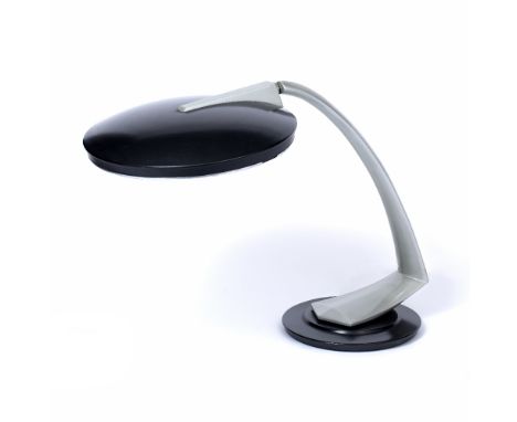Luis Pérez de la Oliva for Fase of Madrid, Spain Desk lamp, 'Boomerang' model, circa 1967 grey and black painted, chromed arm