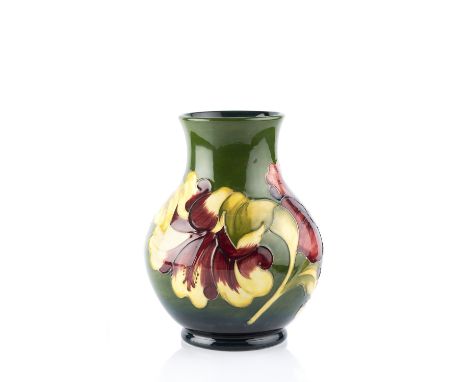 Walter Moorcroft (1917-2002) for Moorcroft 'Hibiscus' pattern vase, 1982 no.119 of 200 signed, dated and numbered  24cm high.