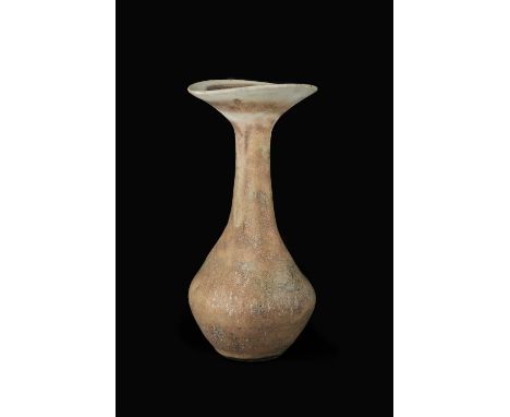 Lucie Rie (1902-1995) Vase mottled amber glaze impressed potter's seal 24.5cm high.