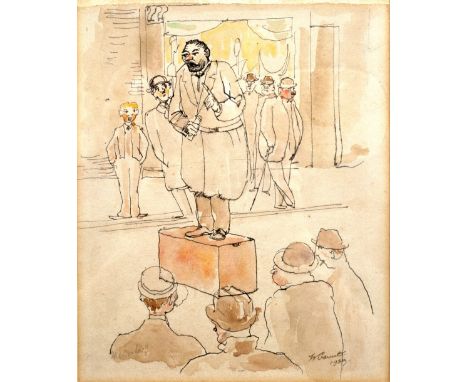 William Gaunt (1900-1980) The Speaker, 1929 signed and dated (lower right) watercolour 23cm x 18.5cm, together with a study o