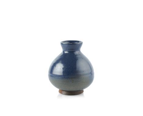 Bernard Leach (1887-1979) at Leach Pottery Vase, circa 1920 blue glaze impressed potter's and pottery seals 14cm high.