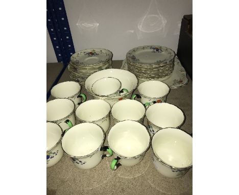 LARGE TEA SERVICE APPROX 11 PLACE SETTING TUSCAN CHINA