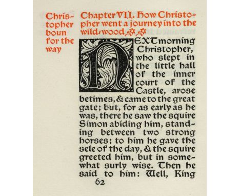 Kelmscott Press. Child Christopher and Goldilind the Fair, by William Morris, 2 volumes, Kelmscott Press, 1895, elaborate woo