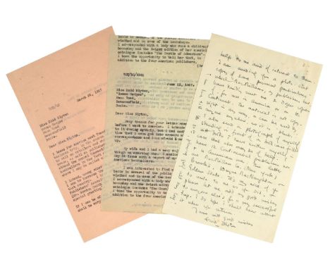 Blyton (Enid, 1897-1968). Autograph letter signed, 'Enid Blyton', letterhead of Hotel Grosvenor, Swanage, Dorset, 26 March 19