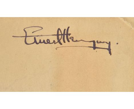 Hemingway (Ernest). A Farewell to Arms, 1st edition, Charles Scribner's Sons, New York, 1929, first issue without disclaimer 
