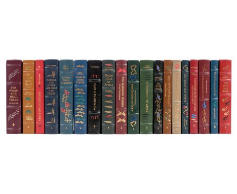 Hemingway (Ernest). Works, 19 volumes, Easton Press, Norwalk, Connecticut, 1990, colour and monochrome illustrations, all edg