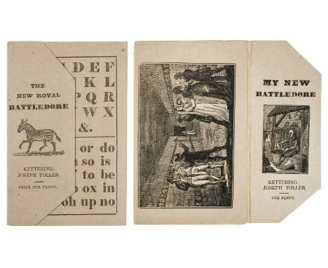 Battledores. My New Battledore, Kettering: Joseph Toller, circa 1830s, single sheet of stiffened paper, folded to form two le
