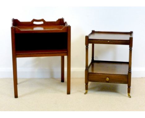 A 20th century Georgian style mahogany night table, 57 by 43 by 70cm high, together with a 20th century Georgian style mahoga