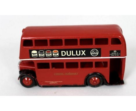 A collection of Dinky toys to include Route Master buses, some stripped and some repainted. (9)