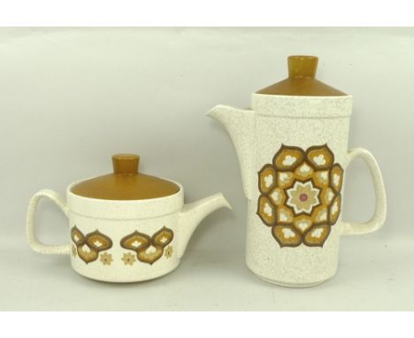 A Royal Worcester Pallisy part dinner and tea service, in the 'Kalabar' pattern, comprising tea pot, coffee pot, milk jug, su