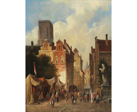 Manner of Jan Hendrick VerheyenA Dutch market sceneindistinctly signed l.r., oil on panel51 x 40cmCondition ReportThere is so