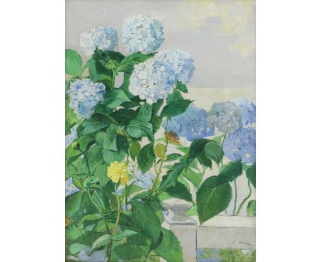 Ernest Ange Duez (French, 1843-1896)Blue hydrangeassigned 'E. Duez' l.r., oil on canvas74 x 54cmProvenance: The Estate of Sir
