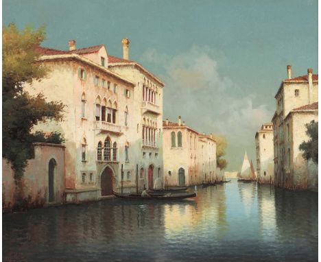 ▴ Hugo Golli, known as 'Vallin' (Italian, b.1921)A Venetian backwatersigned 'Vallin' l.l., oil on canvas56 x 69cmProvenance: 
