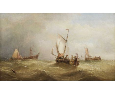 Henry Redmore (1820-1887) Fishing boats at seasigned and dated 'H Redmore/1884' l.l., oil on canvas38 x 60.5cmCondition Repor