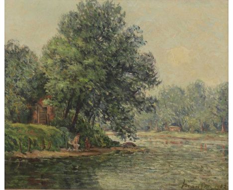 Maxime Camille Louis Maufra (French, 1861-1918) ‘Le Matin’, Les Andelys, on the Seine signed and dated ‘Maufra 1902’ l.r., in