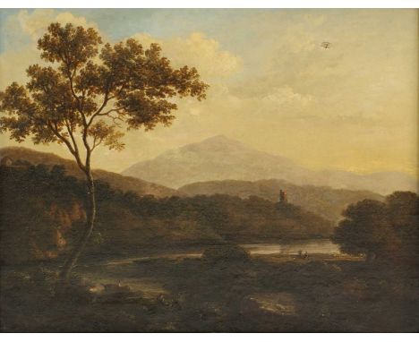 Captain John Duncan King (1789-1863)'Sugar Loaf Mountain from Dargle River, County Wicklow, Ireland'signed and dated 'J D Kin