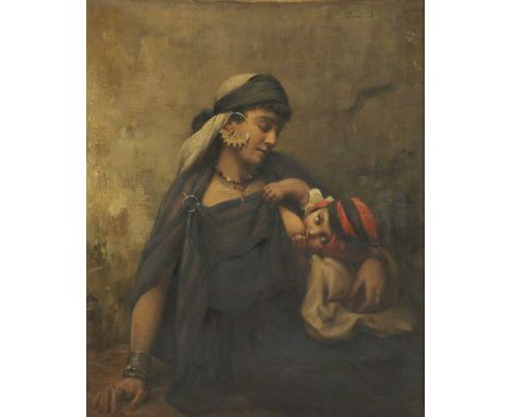 Pascal Blanchard (French, 1807-1900)A gypsy woman and childsigned 'Pascal Blanchard. 1891' u.r., oil on canvas73 x 61cmExhibi