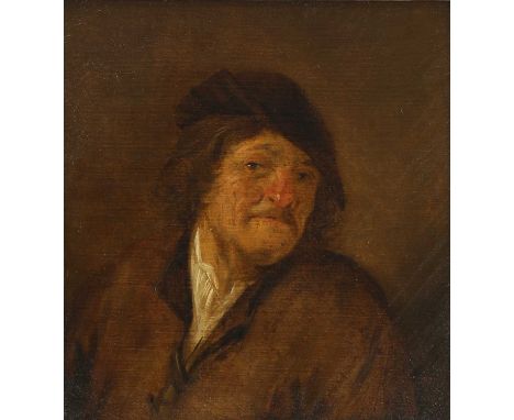 Adriaen van Ostade (Dutch, 1610-1685)Study of a peasant in a brown coat and capoil on panel16 x 15cmProvenance: Dr Leon Lilie