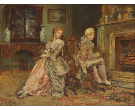 Henry Gillard Glindoni (1852-1913)'An Attentive Glance'signed and dated 'H Gillard Glindoni/1898', oil on canvas69 x 92cmCond