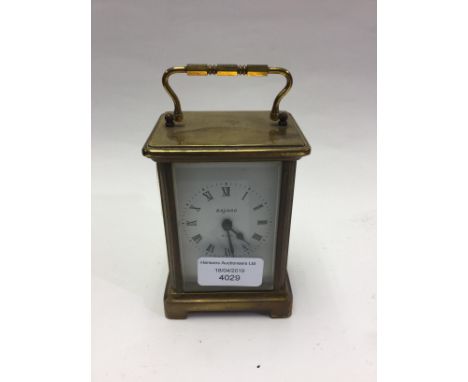 French brass carriage clock, probably late 19th Century