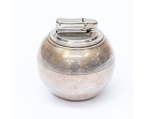 An Elizabeth II 1964 silver table lighter witchball of globular form, London 1964, makers marks RC