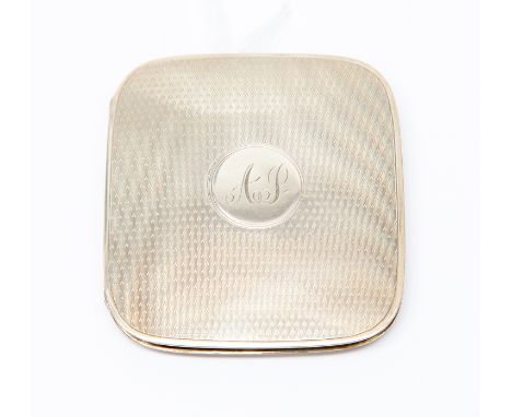 Silver cigarette case, Birmingham 1938, initialled cartouche 