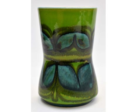 Green and blue Poole vase (1970's) 14 cms height