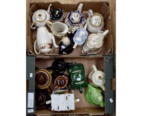 A collection of 19/20th Century earthenware teapots including novelty; Little Old Lady by J.H Wood; a Carltonware Beetle A Pr
