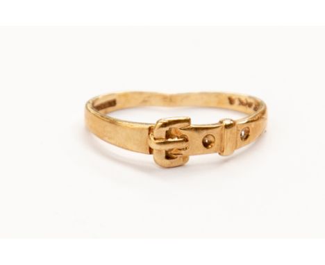 A 9ct gold buckle ring a/f, weight approx 1gms