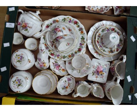 Royal Crown Derby Derby Posies; one teapot and cover, four jugs, two ginger jars and covers, two miniature vases, nine trinke