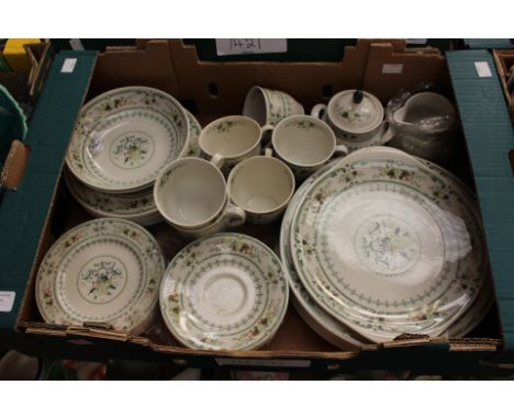 A Royal Doulton Provencal part dinner set, including six cups, six saucers, six side plates, six cake plates, six dinner plat