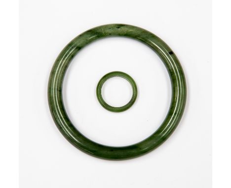 A Jade bangle and ring