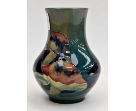Early 20th Century William Moorcroft small green ground toad stool, signed vase