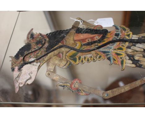 Indonesian shadow puppet made with buffalo skin
