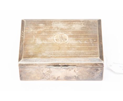 A George V silver cigarette box, Birmingham 1924