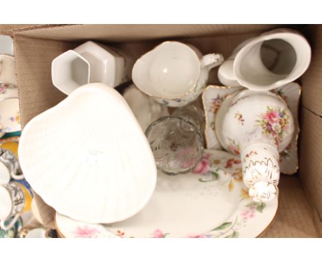 Assorted 20th Century ceramics including Hammersley floral sugar shaker and vases A.F