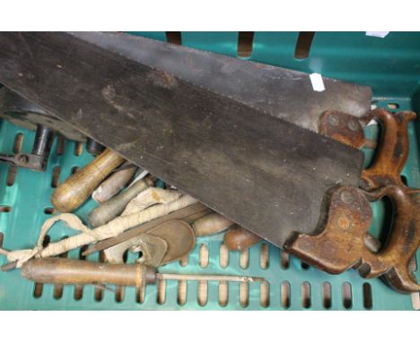 Tools including various planes and saws and a toolboox (3)