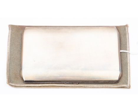 Silver, Birmingham 1946, cigarette case with engine turned case and protective case, approx 199gms
