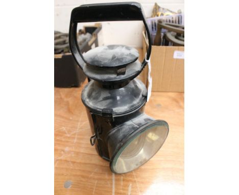 Metal miners lamp with two colours and clear