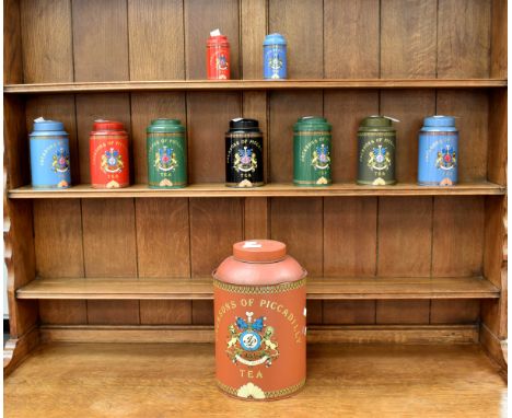 A collection of Jacksons of Piccadilly tea caddy tins