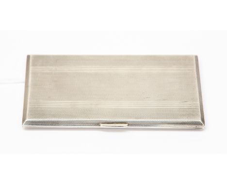 A Birmingham 1947 engraved and with engine turned decoration, cigarette case, approx 248gms 
