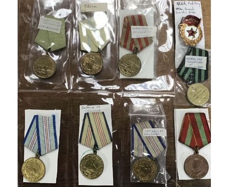Russian WW2 medal collection, includes Defence of Leningrad, Defence of Moscow, Defence of Odessa, Three Defence of the Cauca