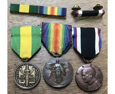 American medal group of Mexican Border Service, WW1 Victory Medal (Official type 2) and WW1 Army of Occupation of Germany med